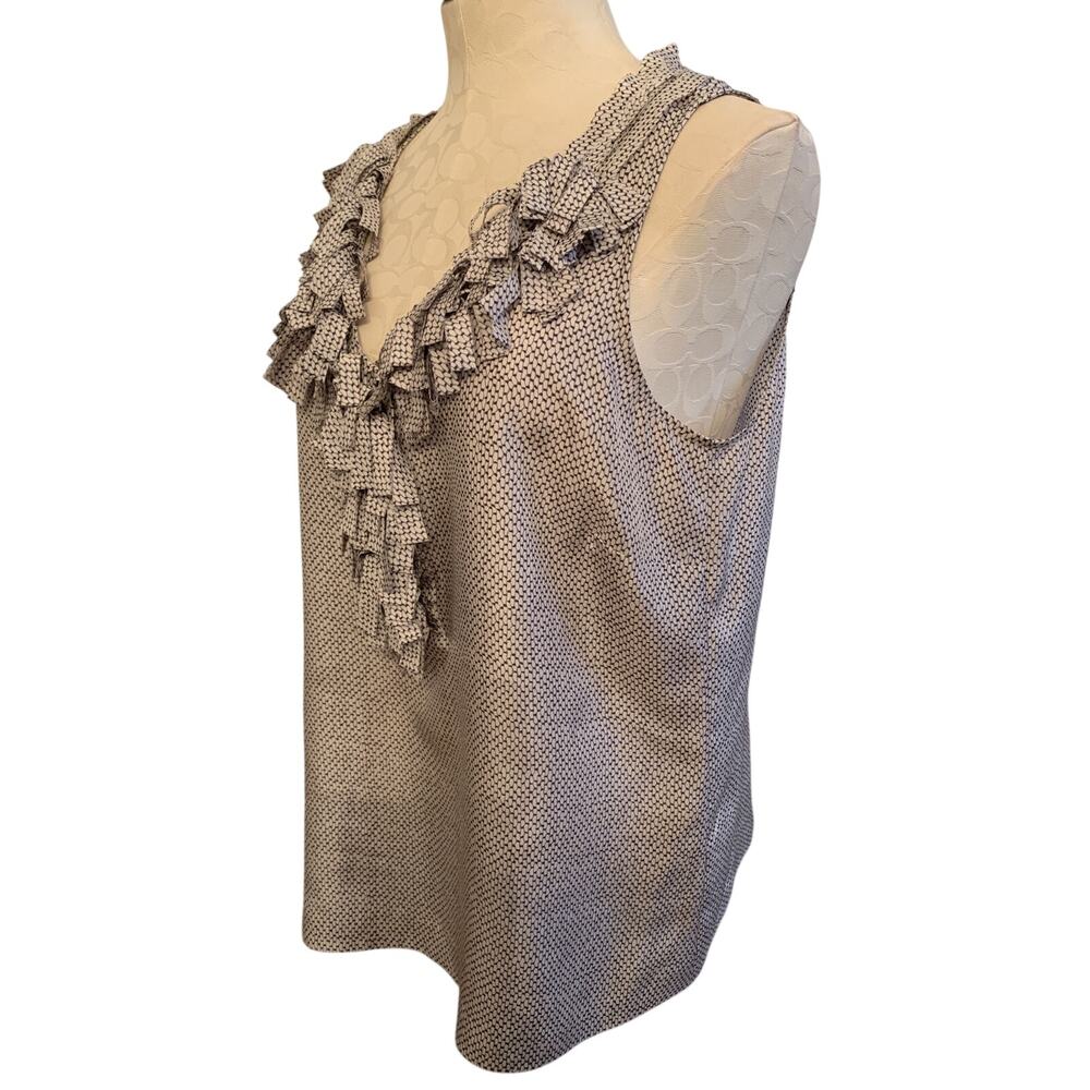 Size 10 J.Crew Womens Palmera Ruffle Cami Shirt Sleeveless Blouse - Picture 2 of 8